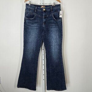 KUT FROM THE KLOTH WOMEN'S hi-rise ana flare jeans blue Size 12 NEW